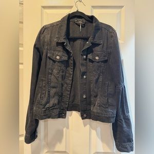 free people black jean jacket